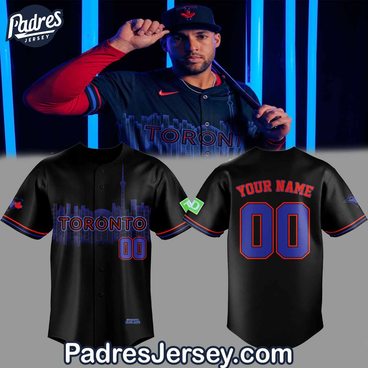 Custom Toronto Blue Jays City Connect 2024 Baseball Jersey - Padres Jersey Oasis: Elevate Your Baseball Style... (Image 1)