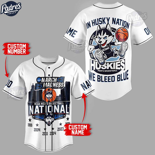Custom Uconn Huskies NCAA Basketball National 2024 Baseball Jersey - Padres Jersey Oasis: Elevate Your Baseball... (Image 1)