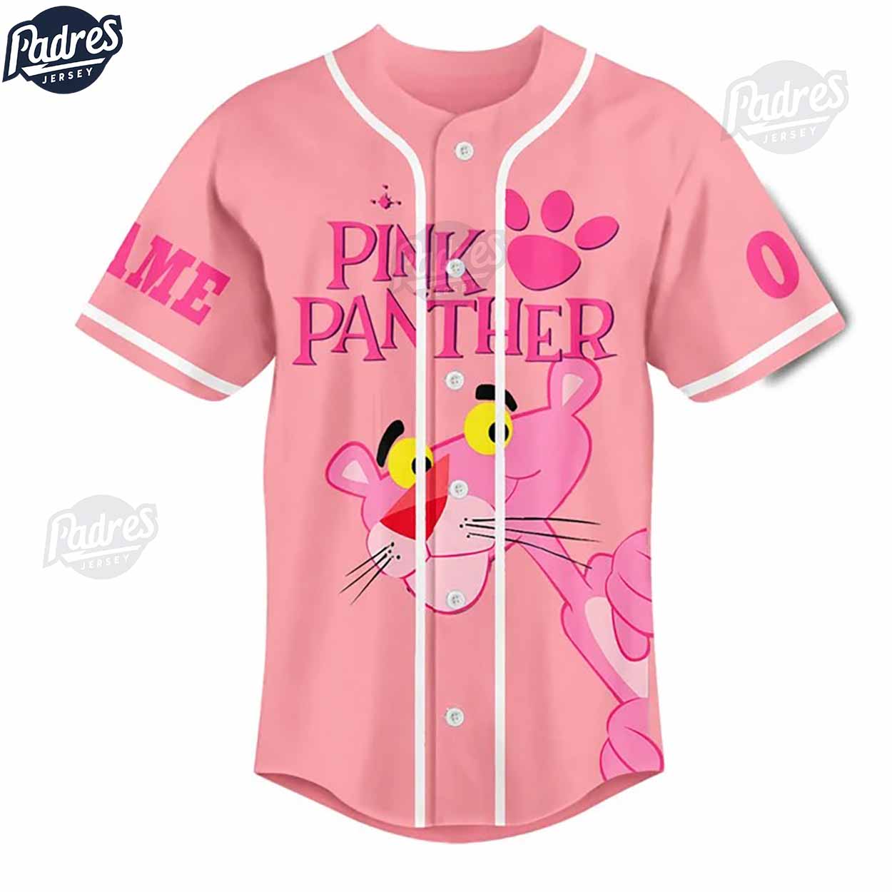 Custom Valentine Pink Panther Baseball Jersey - Padres Jersey Oasis: Elevate Your Baseball Style Game T-Shirts,... (Image 2)