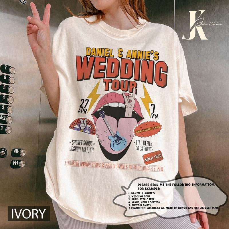 Custom Wedding Shirt, Wedding Tshirt, Toss Wedding Tour Merch Destination, Wedding Weekend Shirt, I Survived Wedding...