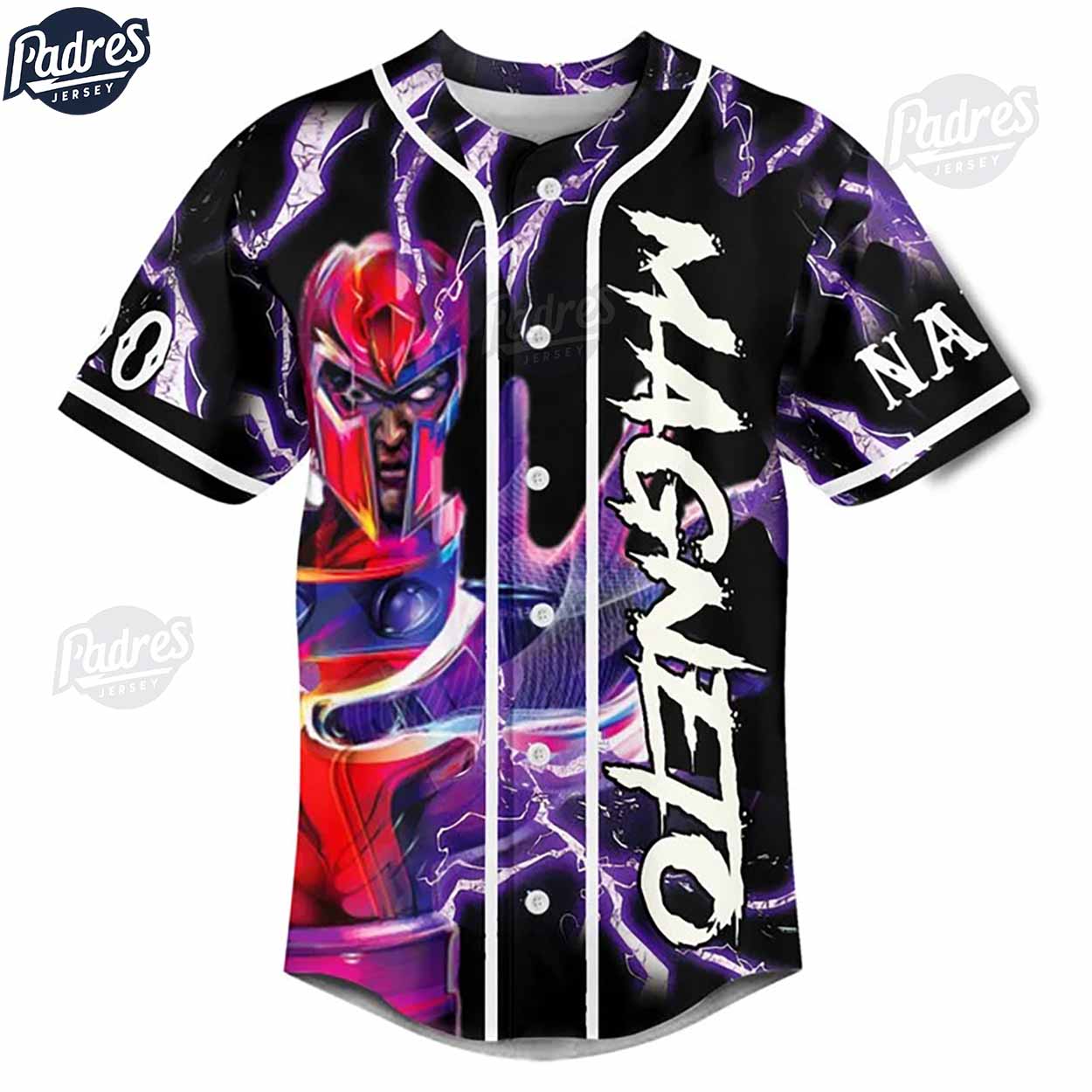 Custom X-Men 97 Magneto Baseball Jersey Style - Padres Jersey Oasis: Elevate Your Baseball Style Game T-Shirts,... (Image 2)