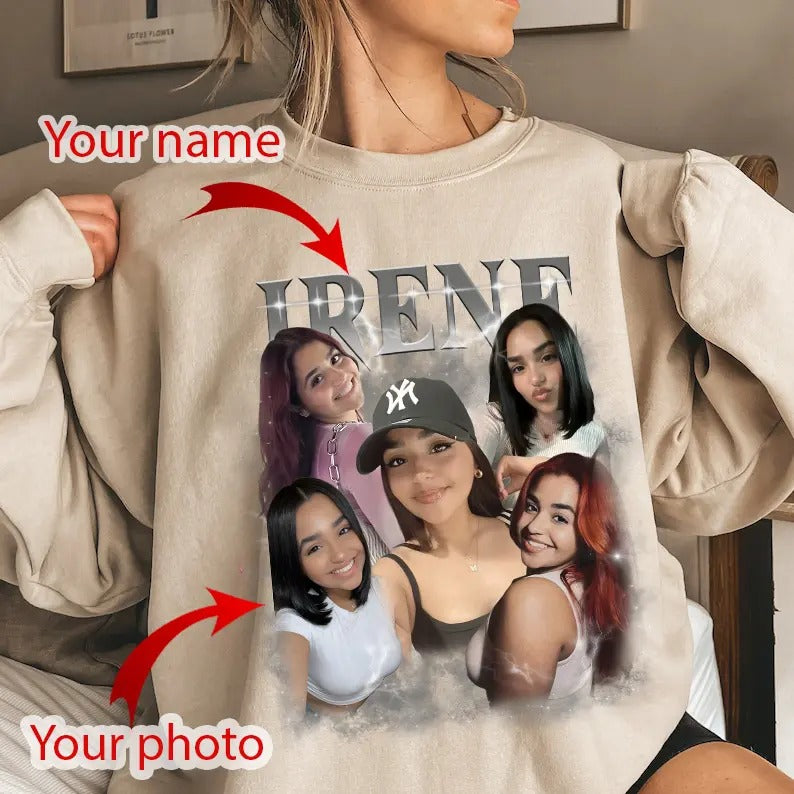 Custom Your Own Bootleg Sweatshirt, Custom Photo Vintage, Insert Your Design, Vintage Graphic 90s, HL25 T-Shirts, Hoodie