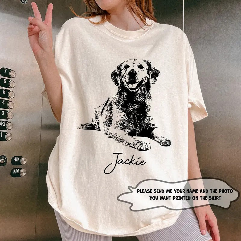 Custom Your Pet T-Shirt, Personalized Pet T-Shirt, Vintage Custom Dog Shirt, Custom Photo Shirt, Pet Photo Shirt, Ideal...