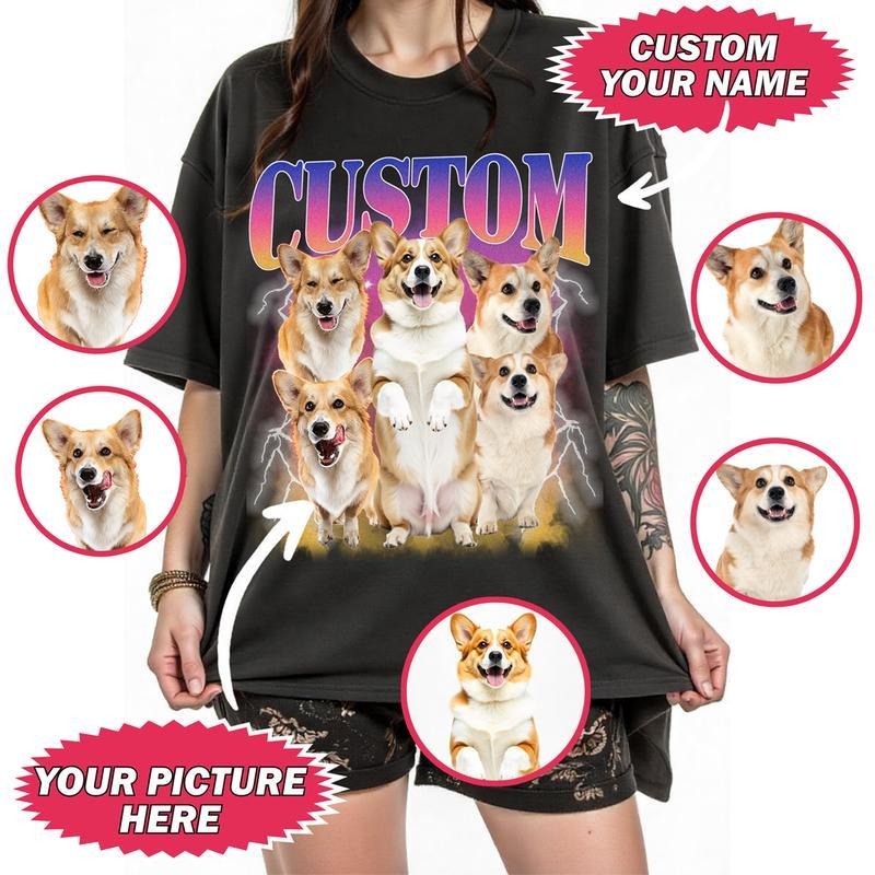 Custom Your Pet T-Shirt, Personalized Pet T-Shirt, Vintage Custom Dog Shirt, Custom Photo Shirt, Pet Photo Shirt, Ideal...