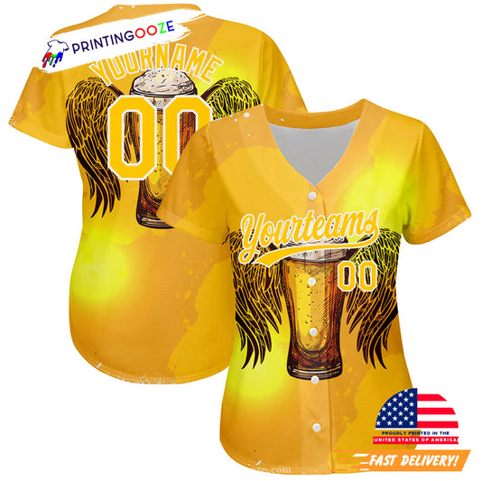 Custom Beer Drinking Day Baseball Jersey
