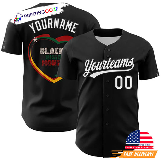Custom Black History Month People Baseball Jersey