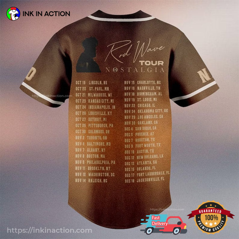 Customized Rodwave Concert 2023 Nostalgia Baseball Jersey