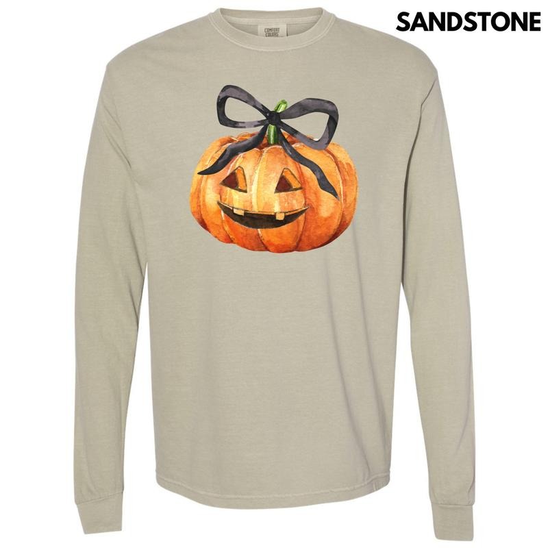 Cute & Creepy Jack O Lantern Long Sleeve Comfort Colors T-Shirt 'NLB' Hoodie, Sweatshirt | WearSparks.com