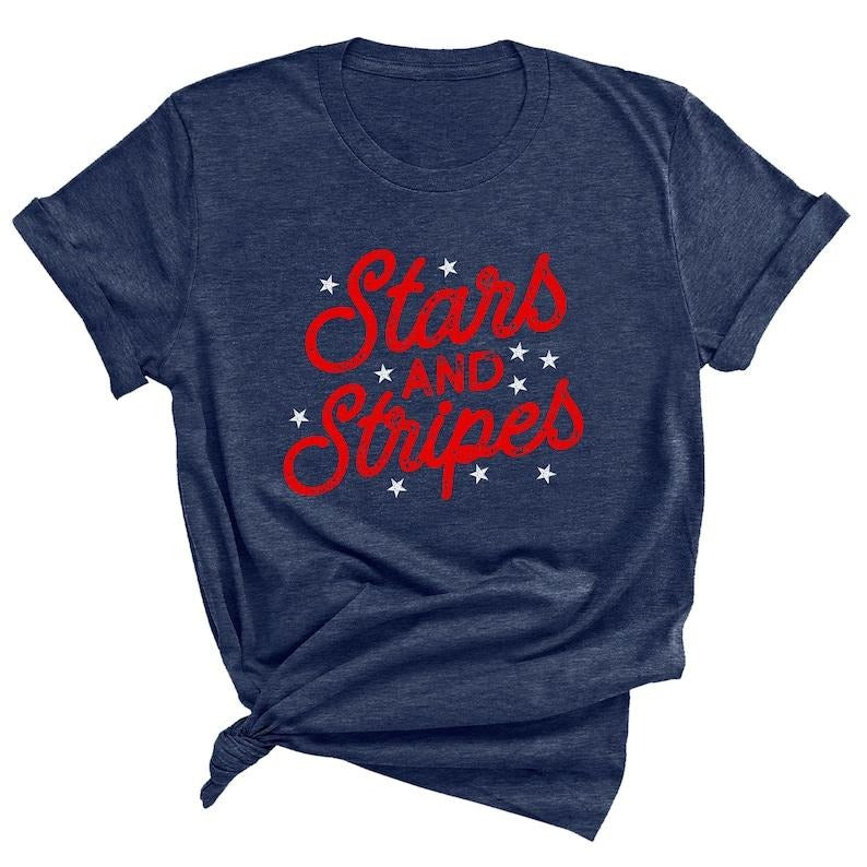 Cute 4th of July T-Shirt, Stars and Stripes Graphic Tee, Red White and Blue Hoodie, T-shirt and sweater Sweatshirt