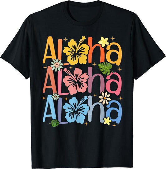 Cute Aloha Hawaiian Summer Vacation Shaka Hibiscus T-Shirt | Unisex Cotton Tee Gift, Crewneck, Short Sleeve Hoodie,...