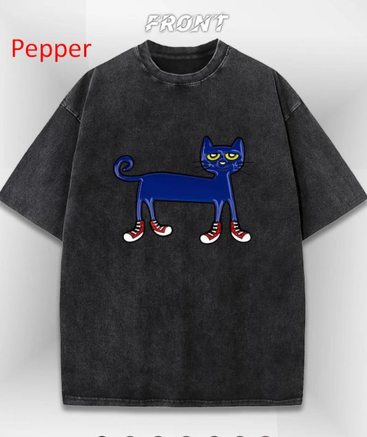 Cute Cartoon Cat Graphic T-Shirt, Kawaii Cat Design Tee, Stylish Unisex Streetwear, Casual Fashion Top, Trendy Cat Lovers...