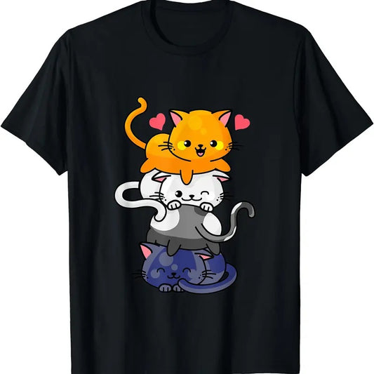 Cute Cat For Women Girls Kitty Pile Cats Anime Kawaii Neko TShirt Hoodie, Sweatshirt | WearSparks.com