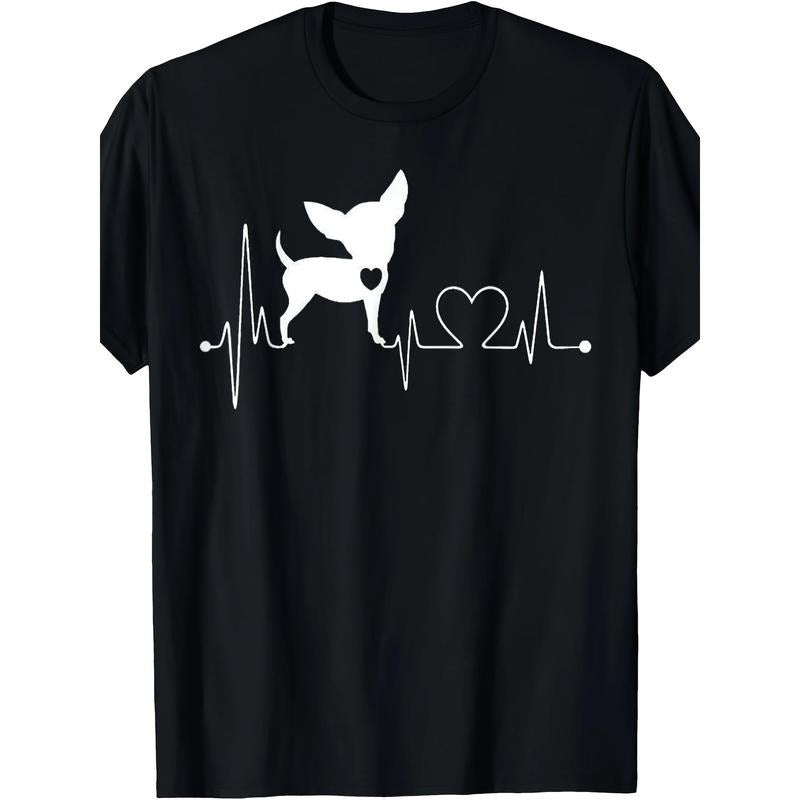 Cute Chihuahua Dog Heartbeat Tshirt For Men Men's Kids T-Shirt  made in usa Hoodie, Sweatshirt | WearSparks.com