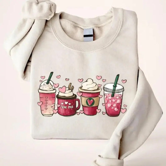 Cute Coffee Valentines Crewneck Sweatshirt, Hoodie, T-shirt | WearSparks.com