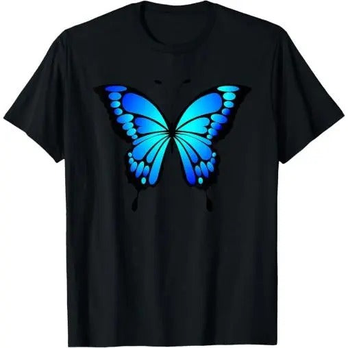 Cute Colorful Blue Butterfly T-Shirt Made in USA Hoodie, Sweatshirt | WearSparks.com