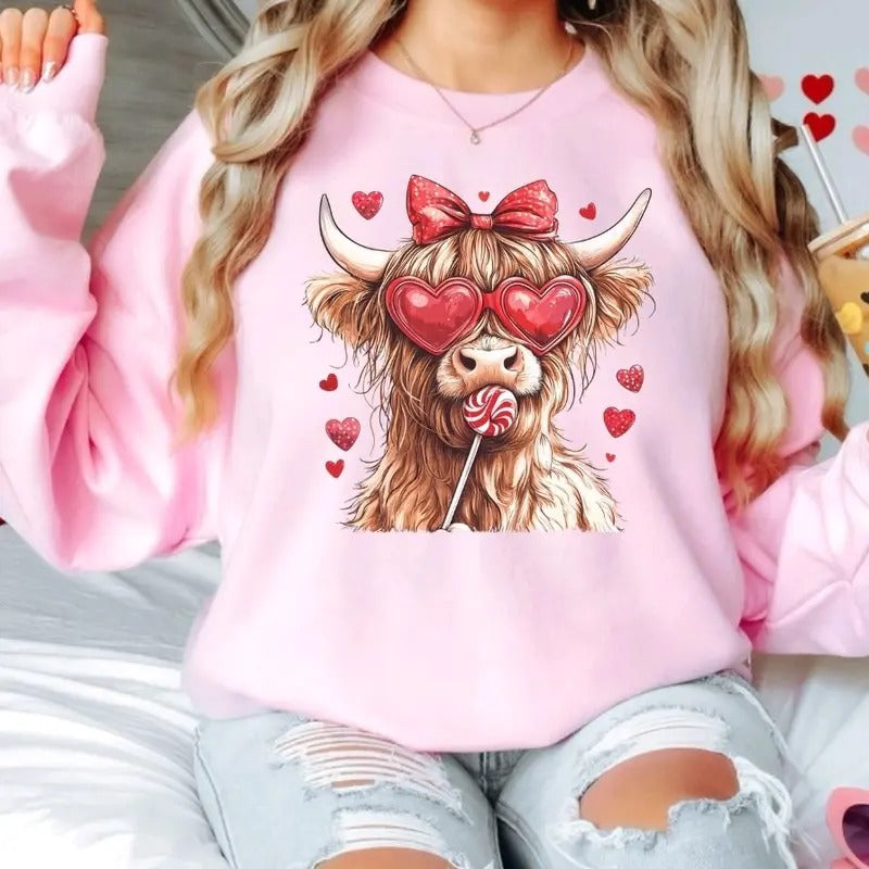 Cute Cow Lovers Valentines Day  - Sweatshirt T-Shirts, Hoodie | WearSparks.com
