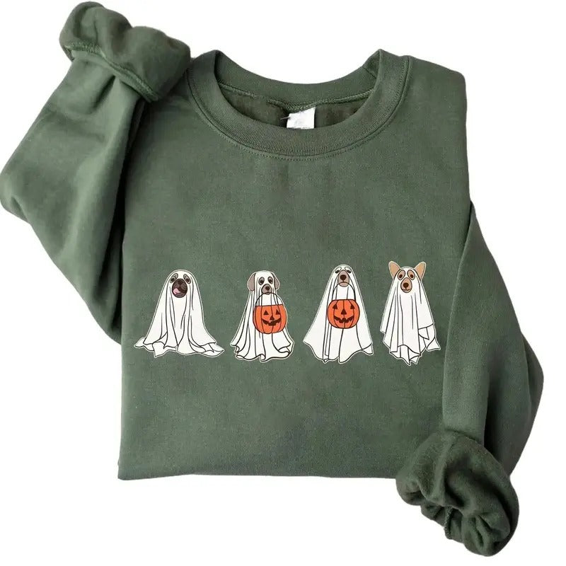 Cute Dogs Halloween Crewneck Sweatshirt Hoodie Tshirt, Halloween 2024 Gifts | WearSparks.com