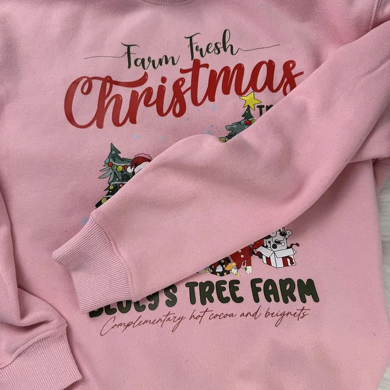 Cute Farm Fresh Christmas Crewneck Sweatshirt, Christmas Family Matching Shirt, Christmas 2024 Gifts Hoodie | WearSparks.com