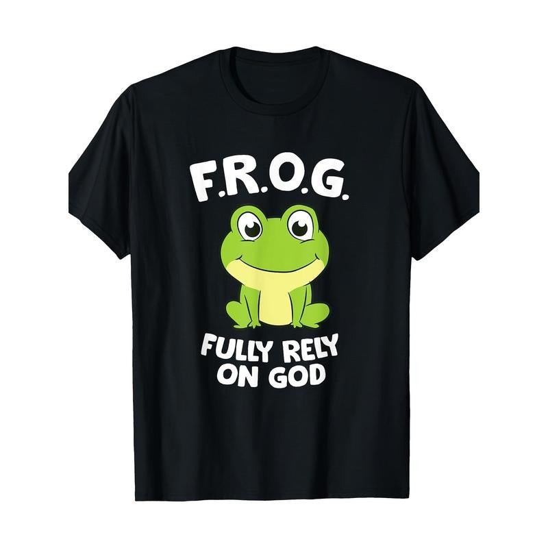 Cute Frog Fully Rely On God Christian Frog T-Shirt made in usa Hoodie, Sweatshirt | WearSparks.com