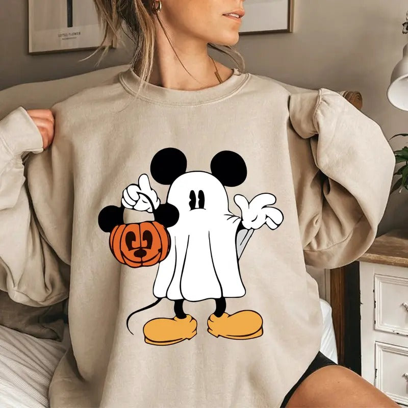 Cute Ghost Face Shirt, Halloween Character Shirt, Vintage Spooky Mouse Shirt, Trick Or Treat Shirt, Gift For Son,...