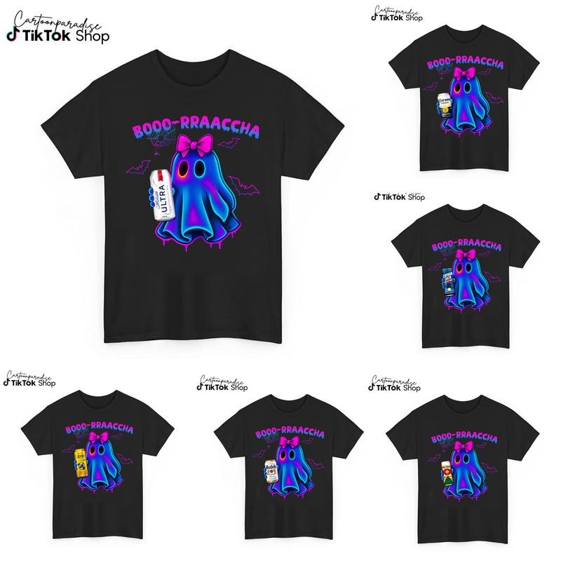 Cute Ghost Neon Boo Halloween Shirt, Graphic Halloween Tee, Spooky Season, Drinking Mexican Shirt, Halloween Ghost Neon...