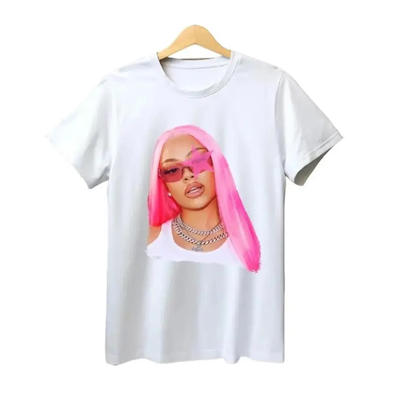 Cute Latto Pink Star Graphic Unisex Heavy Cotton Tee - Fabric Hoodie, Sweatshirt | WearSparks.com