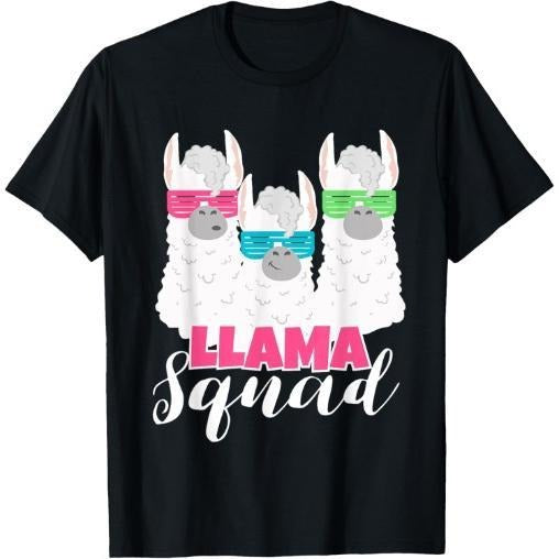 Cute Llama Squad Shirt Retro 80s Style Tshirt Gift T-Shirt Made in USA Hoodie, Sweatshirt | WearSparks.com