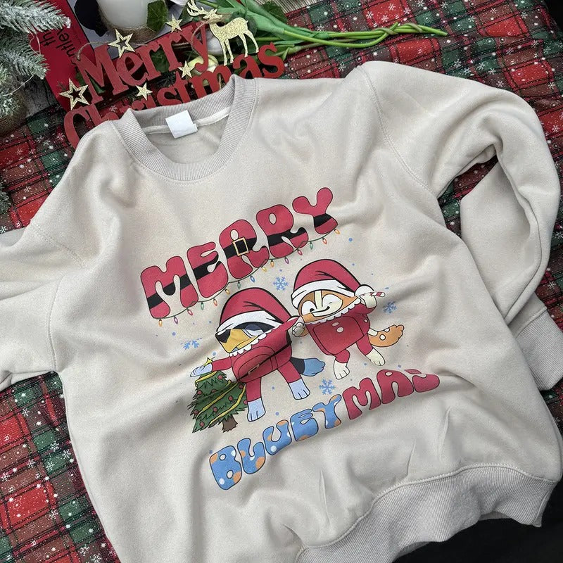 Cute Merry Christmas Crewneck Sweatshirt, Christmas Family Matching Shirt, Christmas 2024 Gifts Hoodie | WearSparks.com