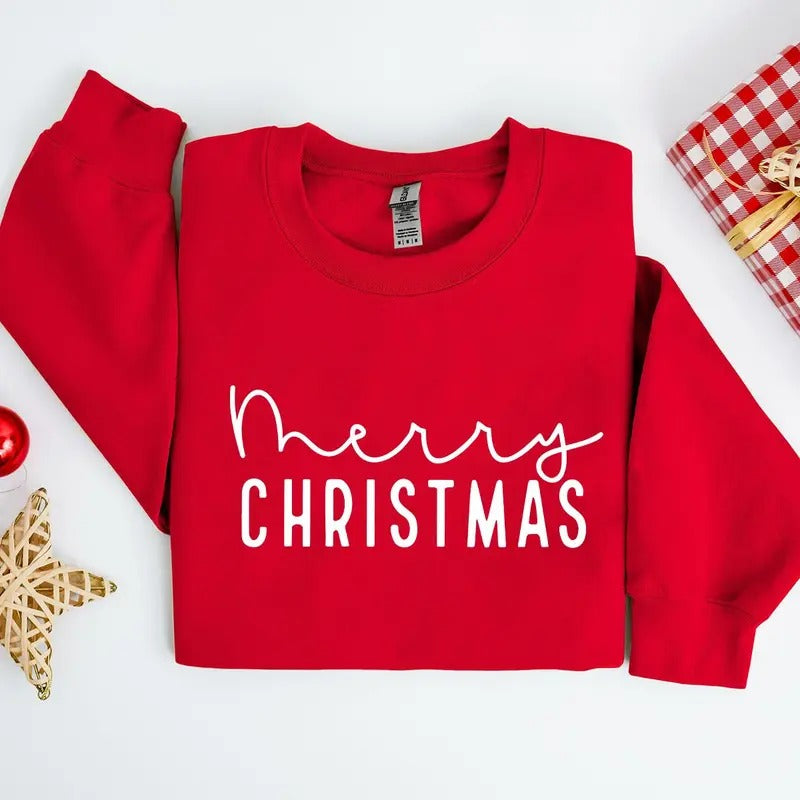 Cute Merry Christmas Sweatshirt, Hoodie, Tshirt, Christmas 2024 Gifts | WearSparks.com