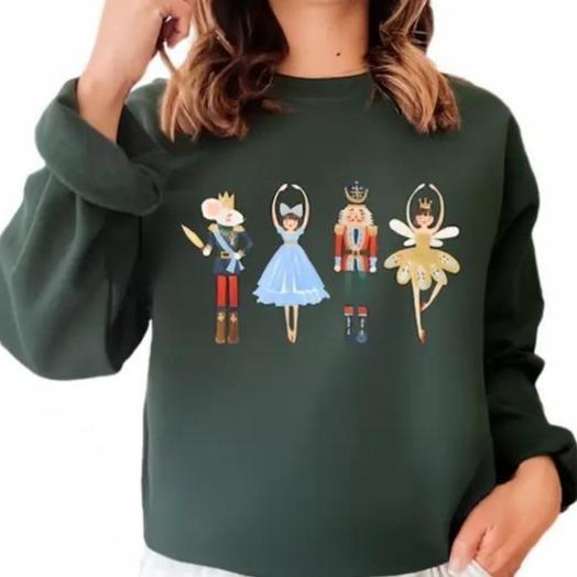 Cute Nutcracker Sweatshirt, Cute Christmas Sweatshirt, Trendy Sugar Plum Fairy Shirt Cotton Fit Hoodie | WearSparks.com