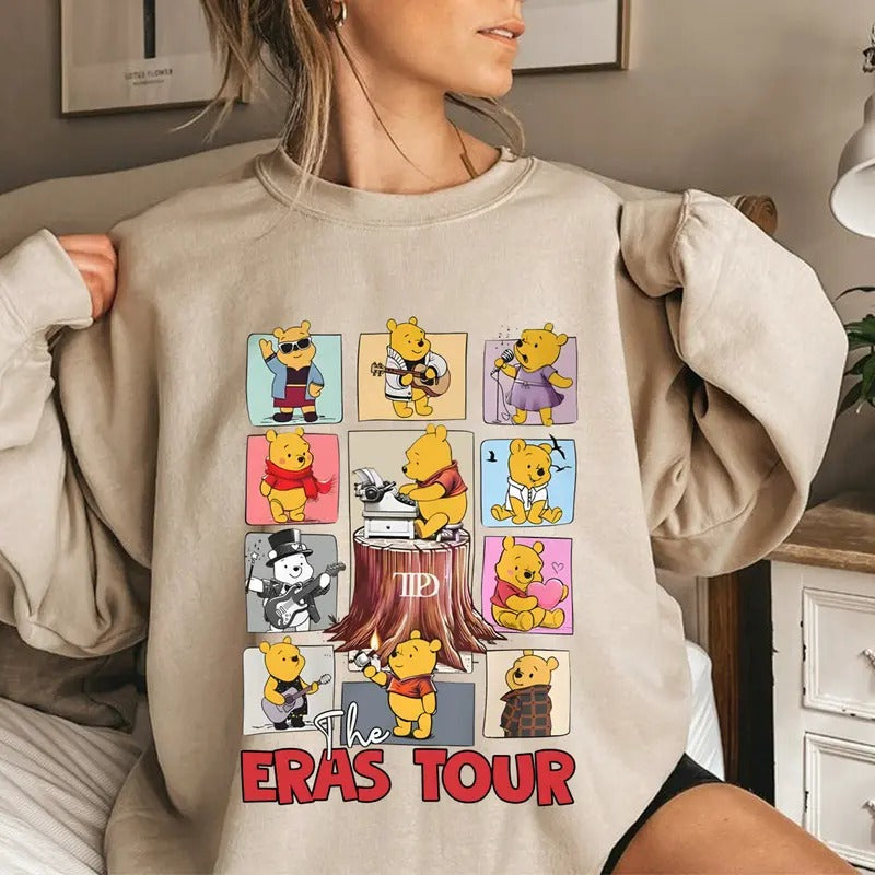 Cute Pooh Tee Shirt, The Eras Tour Pooh Shirt, Vintage Characters T-shirt, 90s Film Shirt, Retro The Pooh Shirt, Gift For...