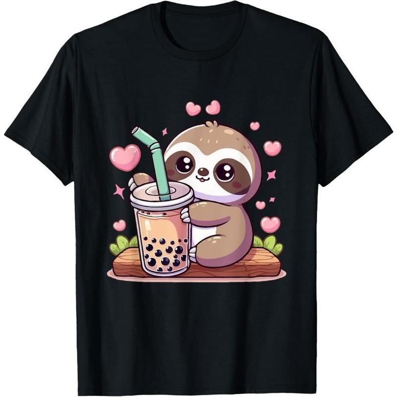 Cute Sloth Boba Bubble Milk Tea Kawaii men Sloth T-Shirt Made in USA Hoodie, Sweatshirt | WearSparks.com