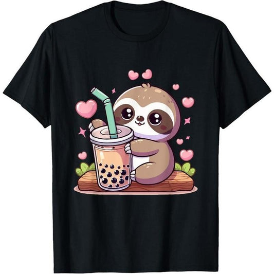 Cute Sloth Boba Bubble Milk Tea Kawaii men Sloth T-Shirt Made in USA Hoodie, Sweatshirt | WearSparks.com