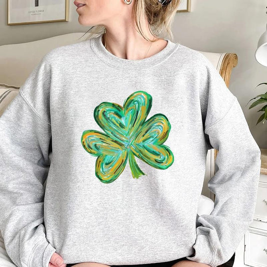 Cute St Four Leaf Clover St Patricks Day Crewneck Sweatshirt, Hoodie, T-shirt, St. Patrick's Day Gifts | WearSparks.com