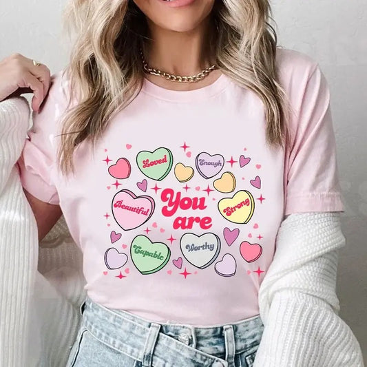 Cute Teacher Valentine T-Shirt, Retro Heart Women's Valentine's Day T-Shirt, Positive Valentine Clothing Hoodie, Sweatshirt