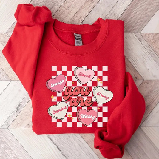 Cute Valentines Crewneck Sweatshirt, Hoodie, T-shirt, Be Mine Sweatshirt, Valentines Day, Conversation Hearts Shirt, I...
