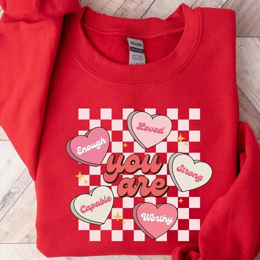 Cute Valentines Sweatshirt, Be Mine Sweatshirt, Valentines Day, Conversation Hearts Shirt, I Love You Shirt, Heart Candy...