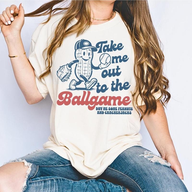 Cute baseball mom shirt, gift for baseball mama, retro baseballer tshirt, t-ball mom, take me out to the ballgame, Cotton...