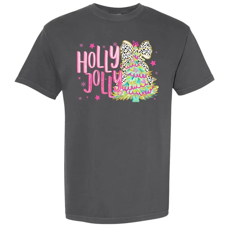 Cutesy Holly Jolly Tree Comfort Colors T-Shirt 'NLB' Hoodie, Sweatshirt | WearSparks.com