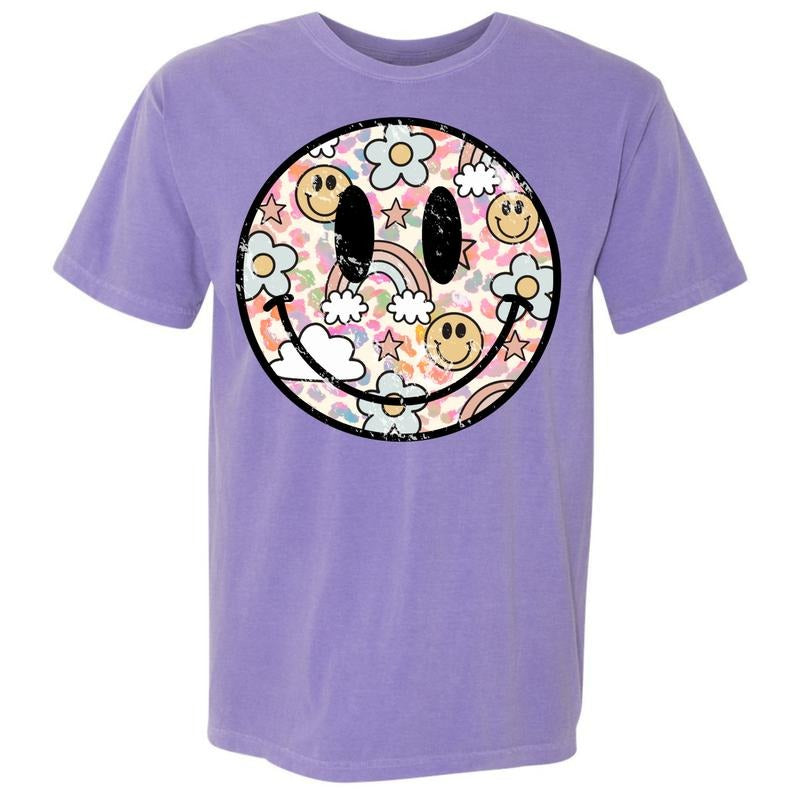 Cutesy Retro Happy Face Comfort Colors T-Shirt 'NLB' Hoodie, Sweatshirt | WearSparks.com