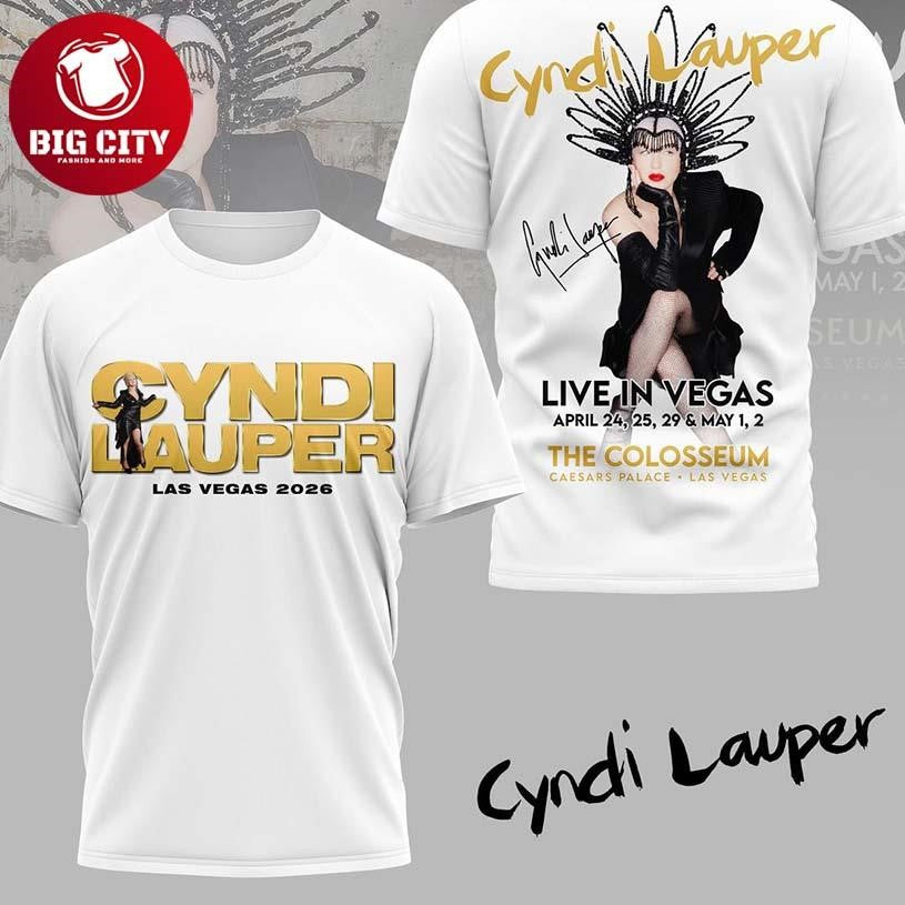 Cyndi Lauper Las Vegas 2026 Two Sided Shirt