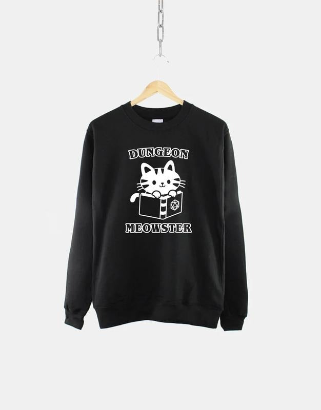 D And D Sweatshirt - Dungeons and Dragons Sweatshirt - Dungeon Meowster Cat Sweatshirt - D&D Gift - Dungeon Master...