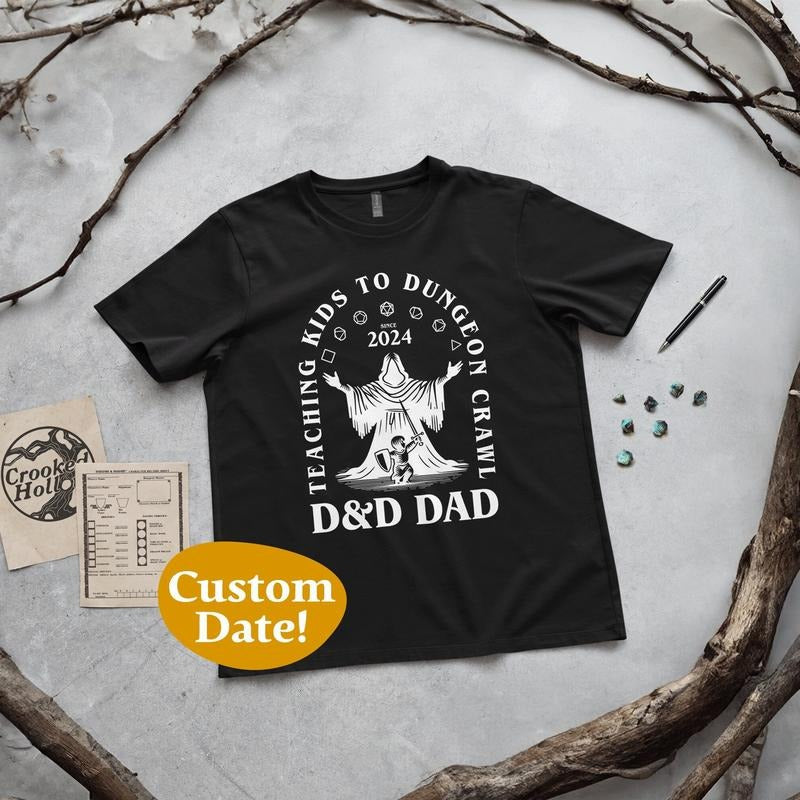 D&D Dad Shirt Dungeons And Dragons FatherS Day Gift Teaching To Dungeon Crawl Rpg Dad Dice Shirt Geek Gift For Gamer Dad...