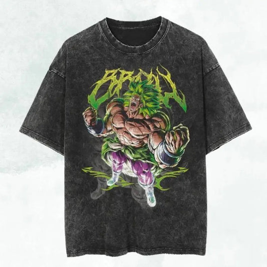DBZ Broly Anime T-Shirt, Workout T-Shirt, Gift for Him, Weightlifting T-Shirt, Vintage T-Shirt Menswear Topstyle{n002}2...