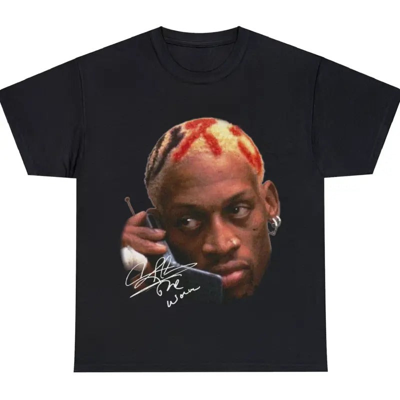 DENNIS RODMAN Shirt  The Last Dance Vintage 90s Style Face Tee  Vintage Chicago Bulls Rodman Rap Tee  Rare Homage Rap Tee...