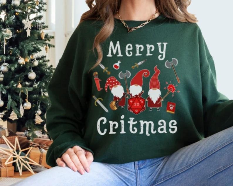 DND CHRISTMAS SWEATSHIRT, Dungeons & Dragons Sweatshirt, Dnd christmas sweater, Christmas dice, D&d Christmas Sweatshirt,...
