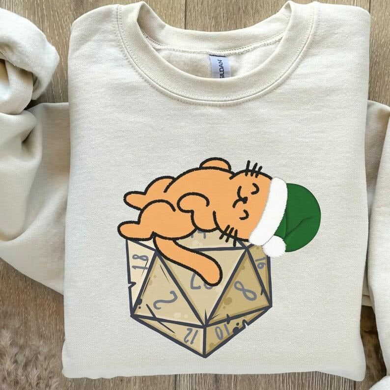 DND Christmas dice Sweatshirt, Dungeons and Dragons, Dnd, Merry DND dice shirt, D20 shirt, TTRPG, Encumbrance, Dungeon...
