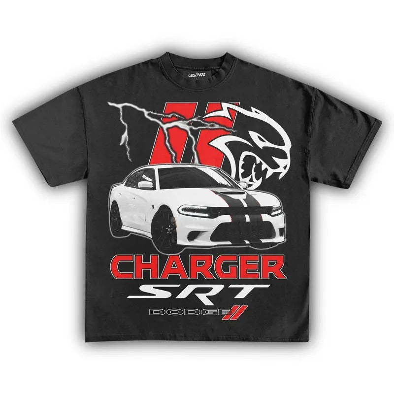 DODGE CHARGER SRT HELLCAT VINTAGE TEE Tshirt Streetwear Tshirt Streetwear Womenswear Top Cotton Fashion Hoodie, Sweatshirt
