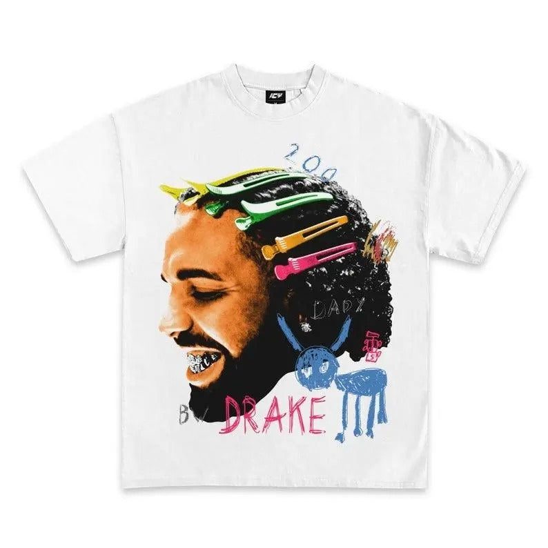 DRAKE GRAPHIC T-SHIRT For All The Dogs White Rap Tee Concert Merch Hip Hop TShirt Size S-3XL Classic Cotton Hoodie,...