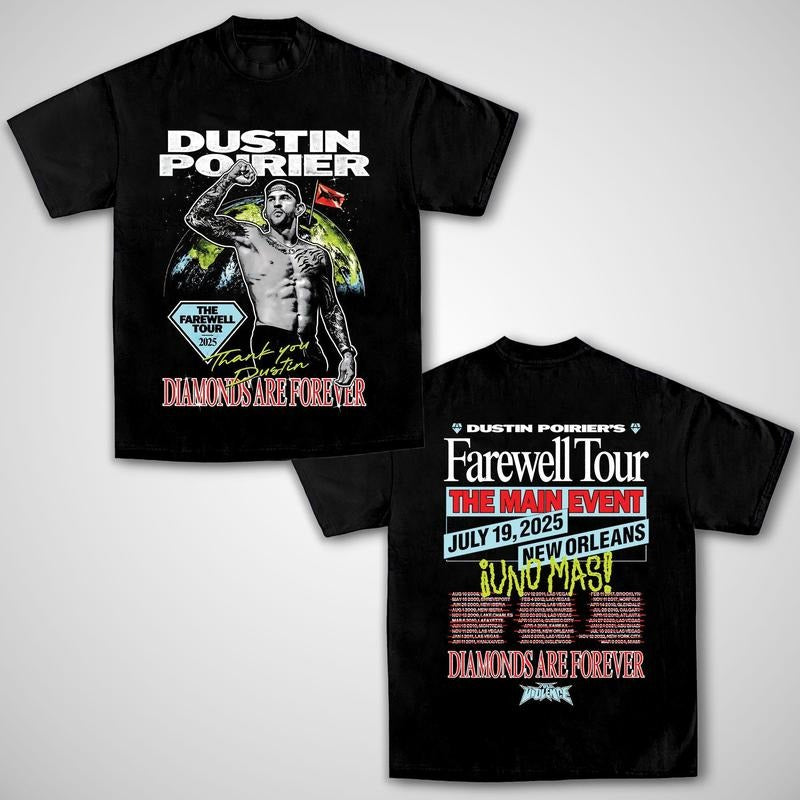DUSTIN POIRIER FAREWELL TOUR UFC 318 MAIN EVENT TEE, Poirier Boxing T-shirt, Poirier Boxer Tee, Dustin Poirier Sports...